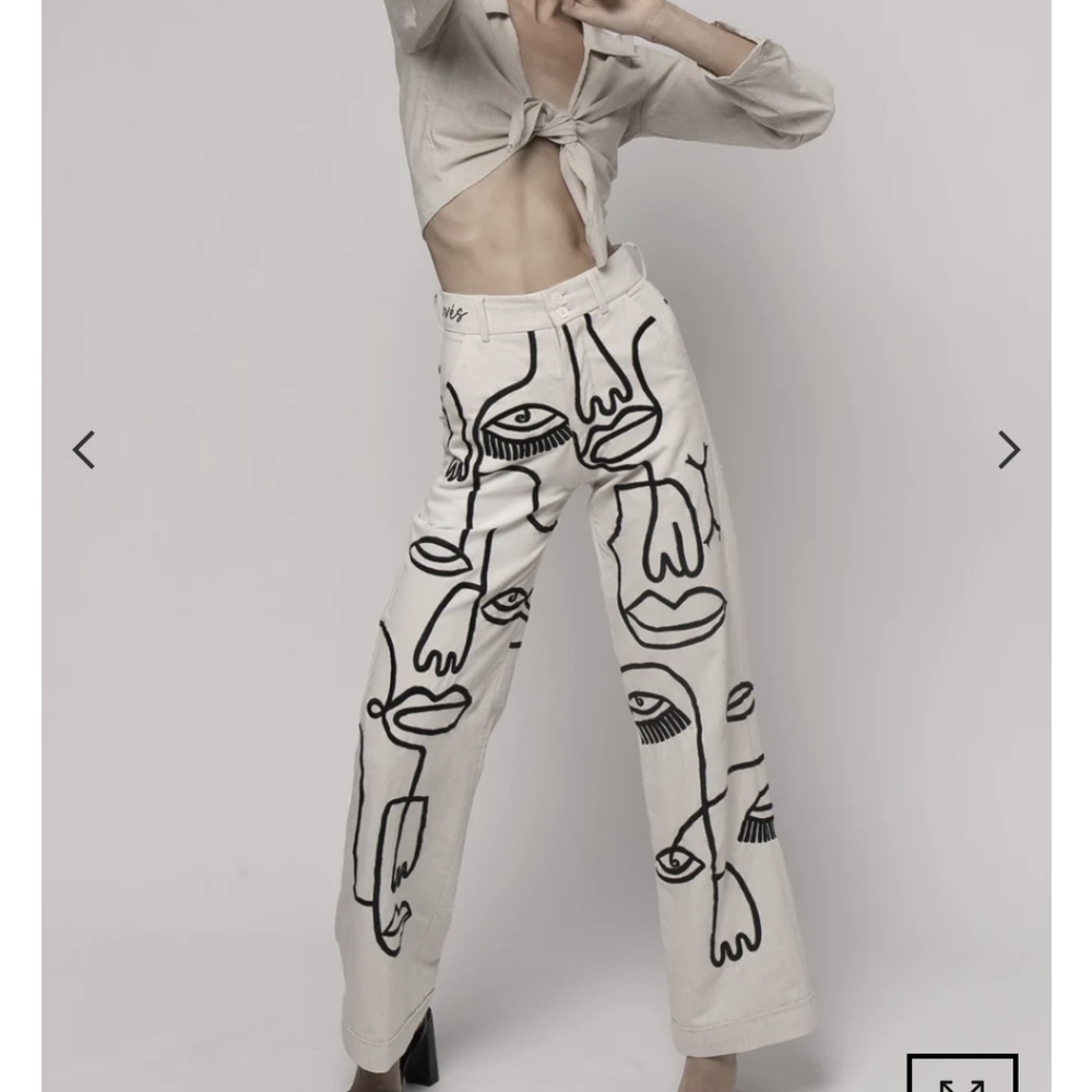 Maison Les Enerves Linen Blend Pants